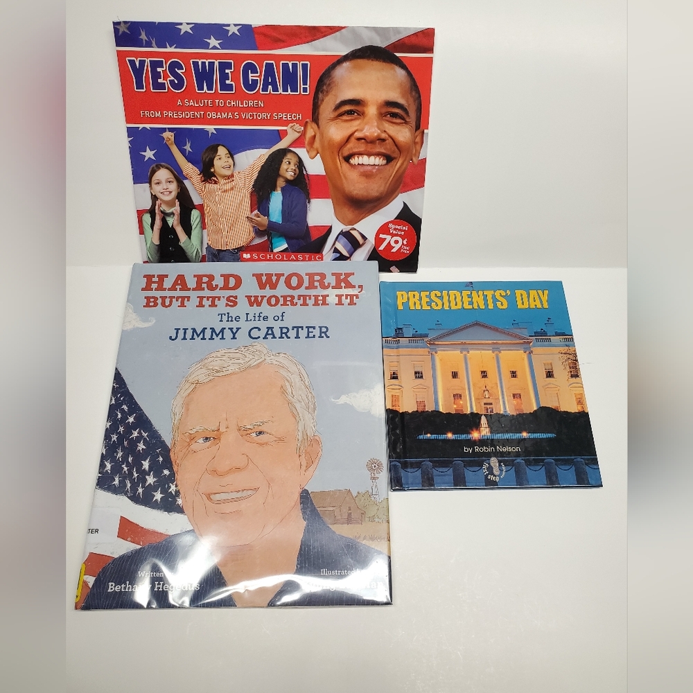 Lot Of 3 Childrens Presidents Books : Carter, Obama, White House